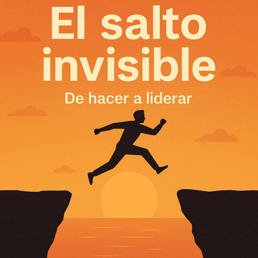 imagen de hombre saltando. salto invisible pasar de colaborador a lider por primera vez. un salto de mentalidad